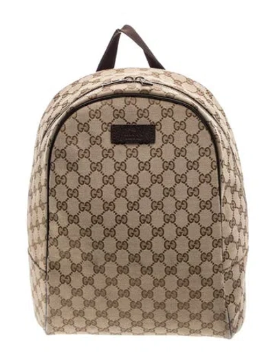 Pre-owned Gucci Gg Canvas Backpack In Brown