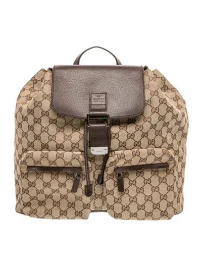 Pre-owned Gucci Gg Canvas Backpack In Brown
