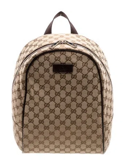 Pre-owned Gucci Gg Canvas Backpack In Brown