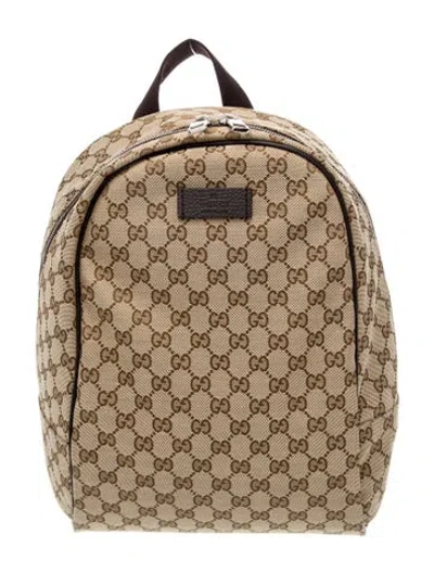 Pre-owned Gucci Gg Canvas Backpack In Brown