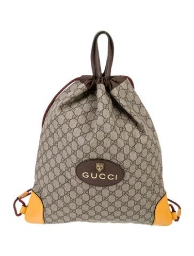 Pre-owned Gucci Gg Canvas Backpack In Neutral