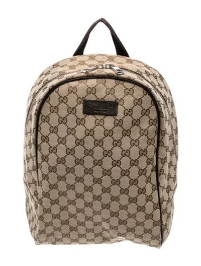 Pre-owned Gucci Gg Canvas Backpack In Neutrals