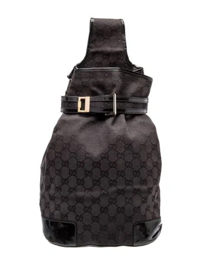 Pre-owned Gucci Gg Canvas Backpack Vintage In Black