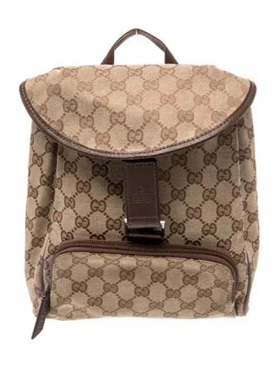 Pre-owned Gucci Gg Canvas Backpack Vintage In Brown