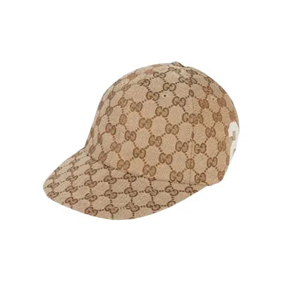 Pre-owned Gucci Gg Canvas Baseball Cap 'beige' | Tan | Men's Size L In Brown