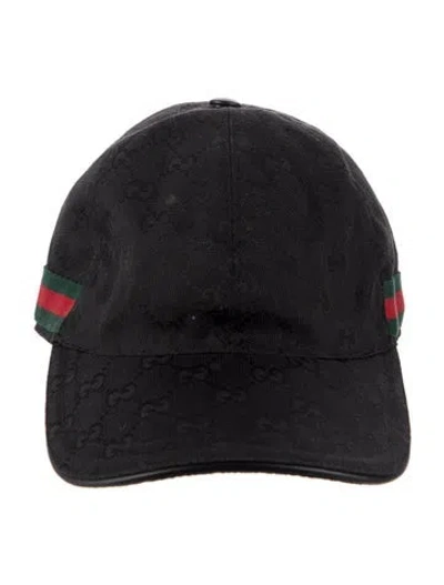 Pre-owned Gucci Gg Canvas Baseball Cap In Black