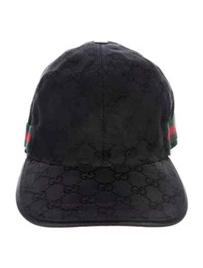 Pre-owned Gucci Gg Canvas Baseball Cap In Black