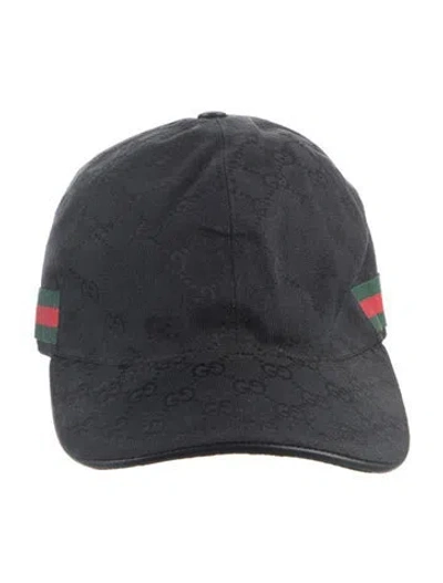 Pre-owned Gucci Gg Canvas Baseball Cap In Black
