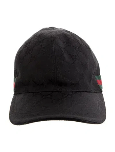 Pre-owned Gucci Gg Canvas Baseball Cap. In Black