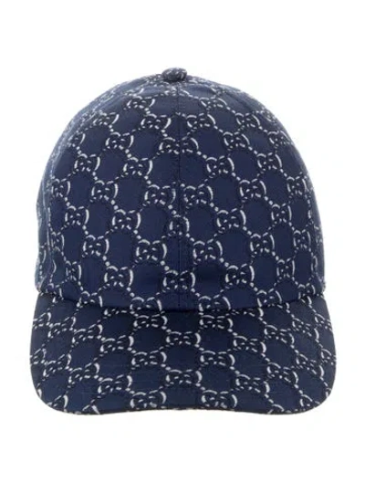 Pre-owned Gucci Gg Canvas Baseball Cap In Blue