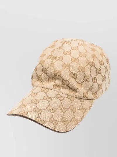 Gucci Gg Canvas Baseball Cap Curved Peak In Brown