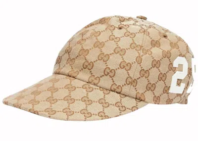 Pre-owned Gucci Gg Canvas Baseball Cap In Beige