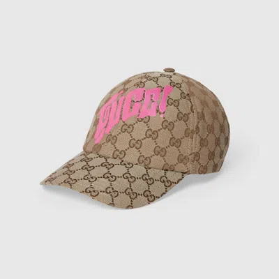 Gucci Gg Canvas Baseball Cap With Print In Beige