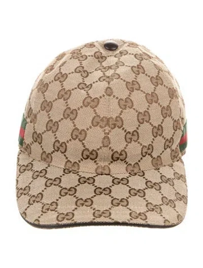 Pre-owned Gucci Gg Canvas Baseball Cap. W/tags In Brown