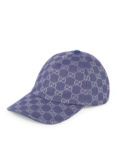 Gucci Gg Canvas Baseball Hat In Blue