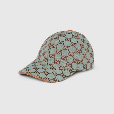 Gucci Gg Canvas Baseball Hat In Azure,brown
