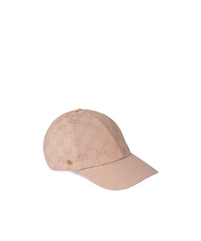 Gucci Gg Canvas Baseball Hat In Pink