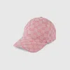 Gucci Gg Monogram Baseball Hat With Curved Brim In Pink