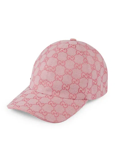 Gucci Gg Canvas Baseball Hat In Pink & Purple