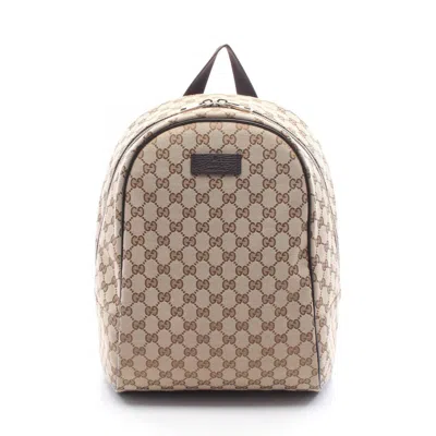 Pre-owned Gucci Gg Canvas Beige Brown Gg Canvas Backpack () In Multi
