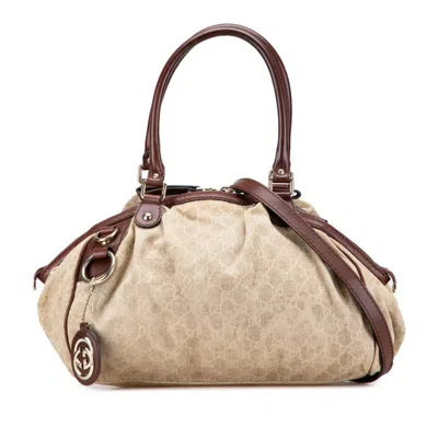 Pre-owned Gucci Gg Canvas Beige Brown Gg Canvas Handbag Shoulder Bag ()