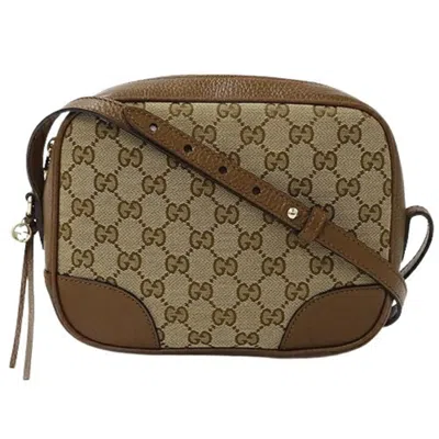 Pre-owned Gucci Gg Canvas Beige Brown Gg Canvas Shoulder Bag () In Beige, Brown
