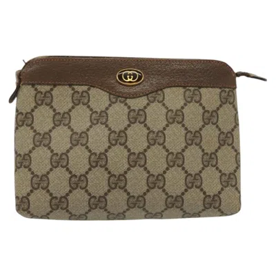 Pre-owned Gucci Gg Canvas Beige Canvas Clutch Bag () In Sand