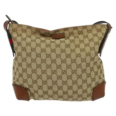 Pre-owned Gucci Gg Canvas Beige Canvas Shoulder Bag ()