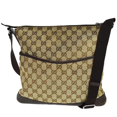 Gucci Gg Canvas Beige Canvas Shoulder Bag () In Black