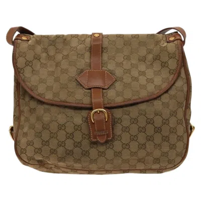 Pre-owned Gucci Gg Canvas Beige Canvas Shoulder Bag () In Sand