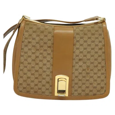 Pre-owned Gucci Gg Canvas Beige Canvas Shoulder Bag () In Sand