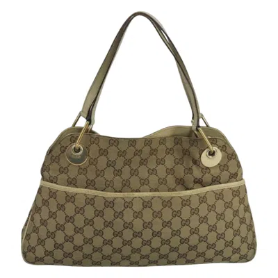 Pre-owned Gucci Gg Canvas Beige Canvas Tote Bag ()