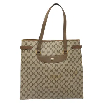 Pre-owned Gucci Gg Canvas Beige Canvas Tote Bag ()