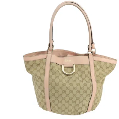 Pre-owned Gucci Gg Canvas Beige Canvas Tote Bag ()