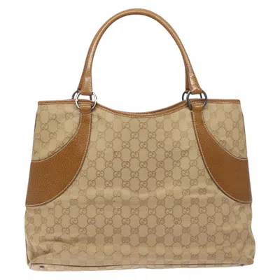 Pre-owned Gucci Gg Canvas Beige Canvas Tote Bag ()