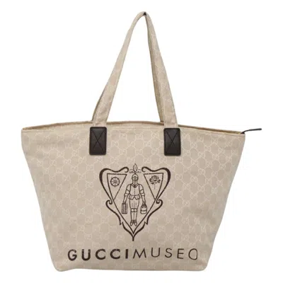 Pre-owned Gucci Gg Canvas Beige Canvas Tote Bag ()