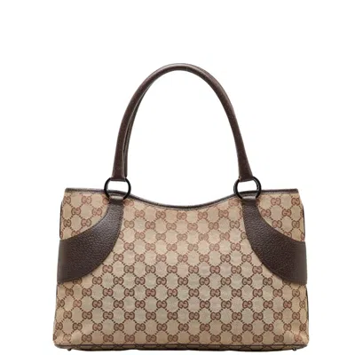 Gucci Gg Canvas Beige Canvas Tote Bag () In Brown