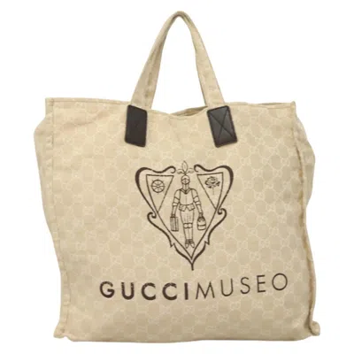 Pre-owned Gucci Gg Canvas Beige Canvas Tote Bag () In Sand
