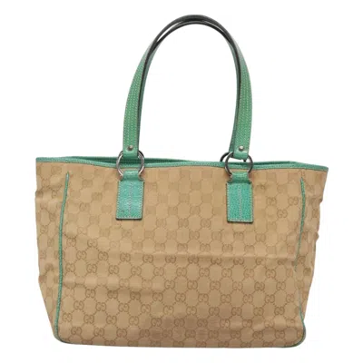 Pre-owned Gucci Gg Canvas Beige Canvas Tote Bag () In Sand