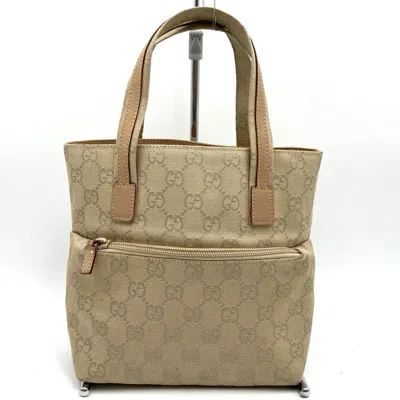 Pre-owned Gucci Gg Canvas Beige Gg Canvas Handbag Tote Bag () In Sand