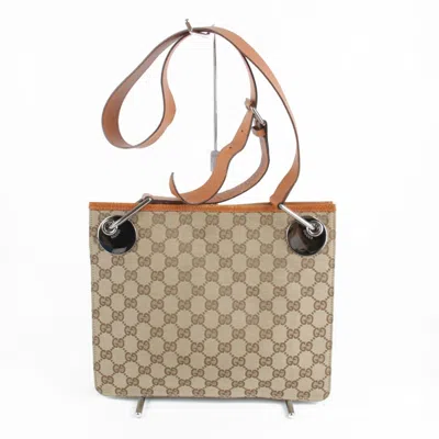 Pre-owned Gucci Gg Canvas Beige Gg Canvas Shoulder Bag ()