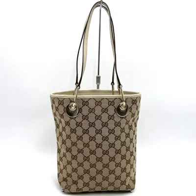 Pre-owned Gucci Gg Canvas Beige Gg Canvas Shoulder Bag Tote Bag () In Sand