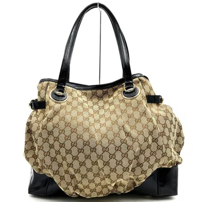 Pre-owned Gucci Gg Canvas Beige Gg Canvas Shoulder Bag Tote Bag () In Sand