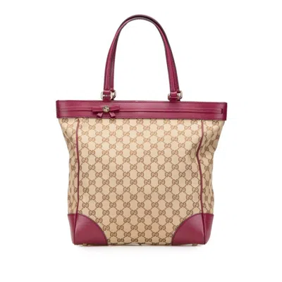 Pre-owned Gucci Gg Canvas Beige Gg Canvas Tote Bag () In Sand