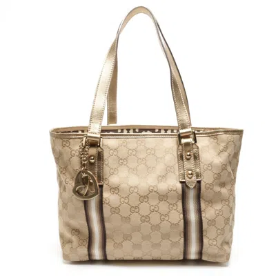 Pre-owned Gucci Gg Canvas Beige Gg Canvas Tote Bag () In Sand