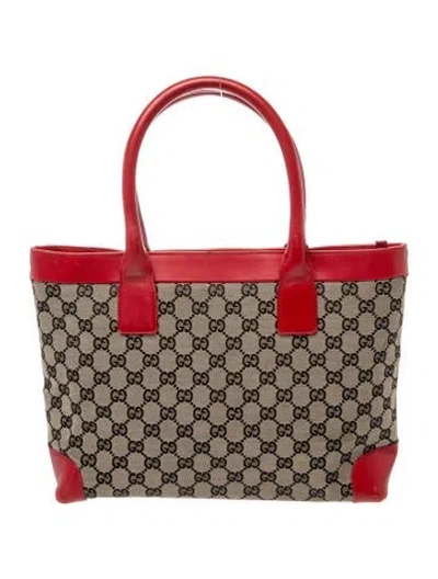 Pre-owned Gucci Gg Canvas Beige Gg Monogram Canvas Tote