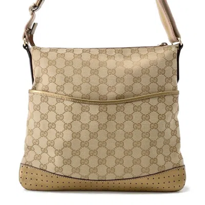 Pre-owned Gucci Gg Canvas Beige Gold Gg Canvas Shoulder Bag ()