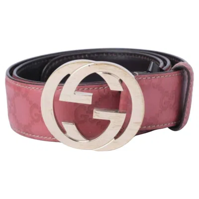 Pre-owned Gucci Gg Canvas Belt- '00s In Pink