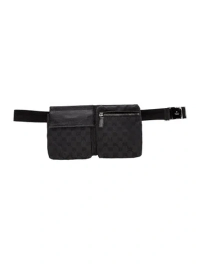 Pre-owned Gucci Gg Canvas Belt Bag In Black