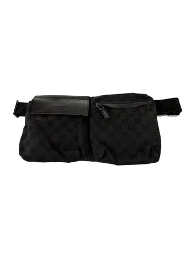 Pre-owned Gucci Gg Canvas Belt Bag In Black